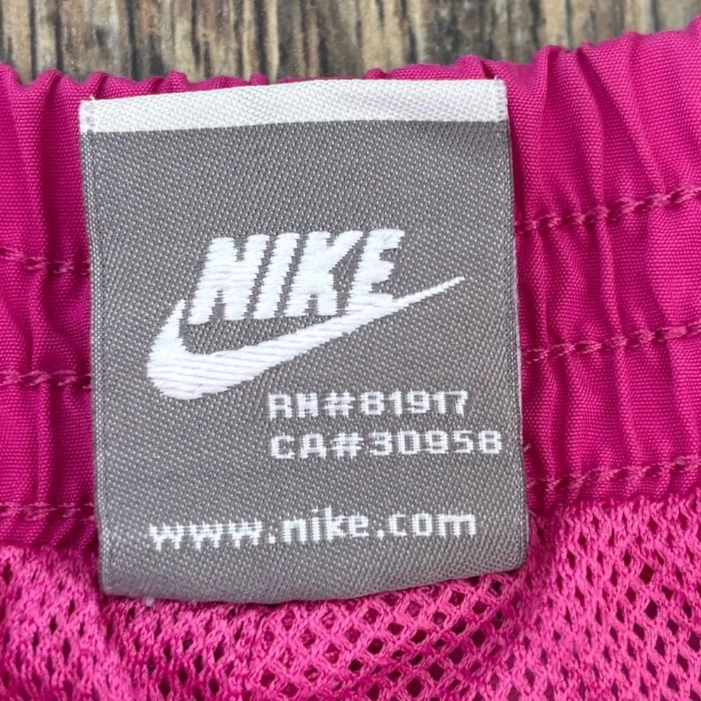 Y2K 2009 Nike Track Pants Girls 6 Pink Side Stripe Windbreaker Embroidered Logo - Picture 9 of 15